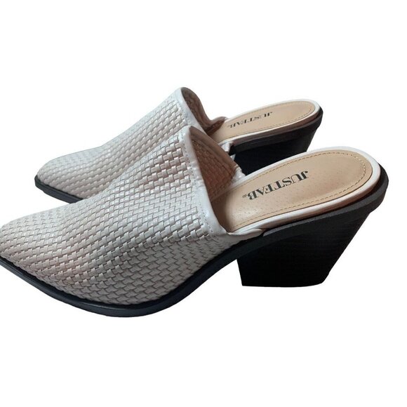 JustFab Womens Sz 8. 5 Subtle Sophisticate Mule Booties Slip On Woven Loafer - Picture 7 of 8